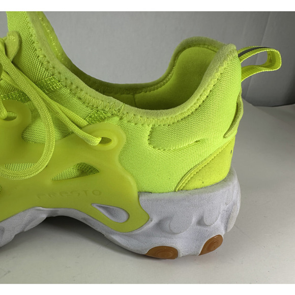 Nike Running Shoes Men's Size 11 React Presto AV2605-702 Neon Yellow Volt White - Picture 10 of 16
